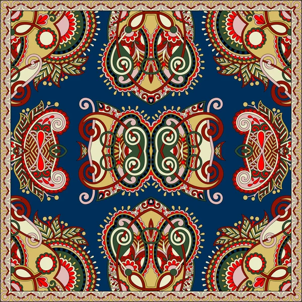 Silk neck scarf or kerchief square pattern design — Stock Vector