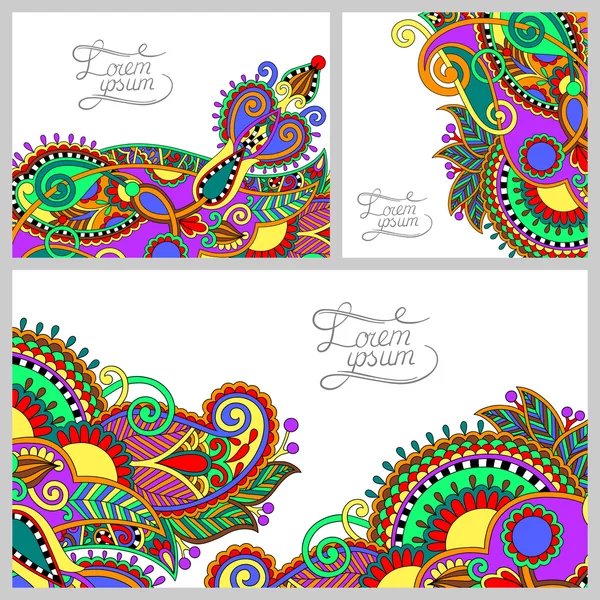 Conjunto de fundo decorativo floral, modelo de design de moldura para c — Vetor de Stock