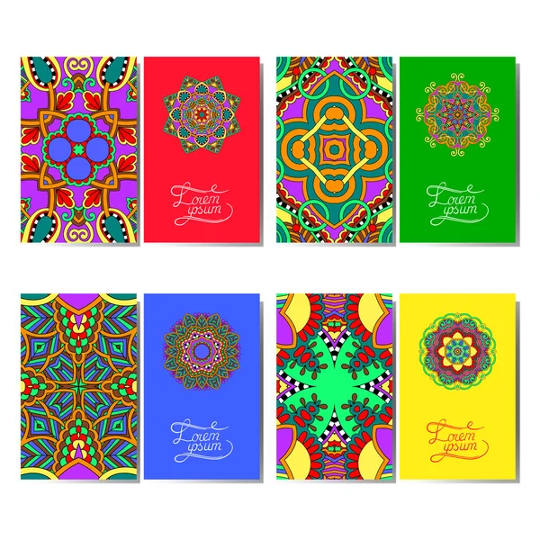 Colección de tarjetas florales ornamentales — Vector de stock