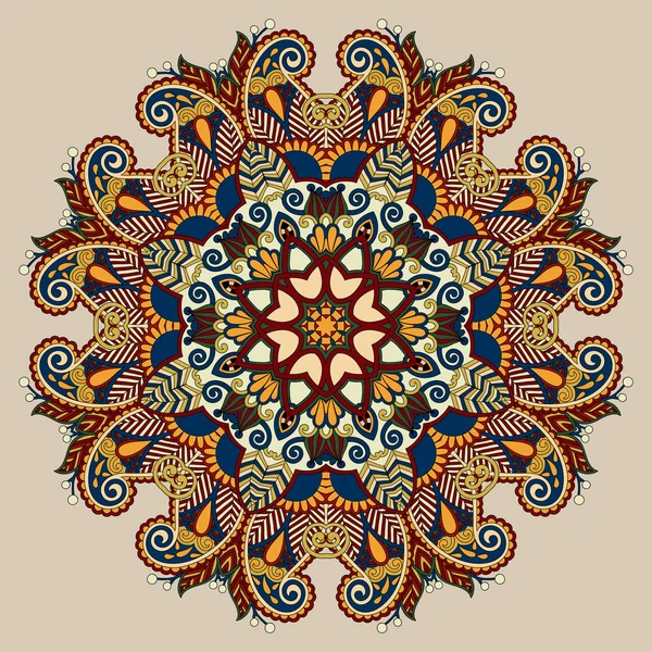 Cercle décoratif spirituel indien symbole de fleur de lotus — Image vectorielle