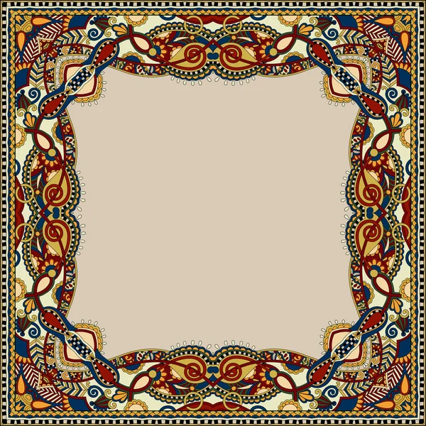 Цветочный винтажный каркас, украинский этнический стиль. Векторные иллюстрации — стоковый вектор