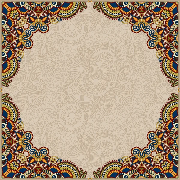 Beige kleur floral vintage frame — Stockvector