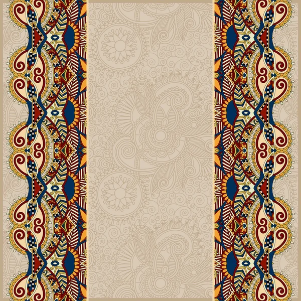 Fond ornemental avec ruban de fleurs, motif rayé — Image vectorielle
