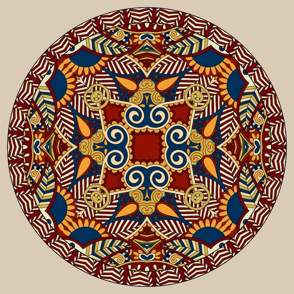 Decoratieve ontwerp van cirkel schotel sjabloon, ronde geometrische patte — Stockvector