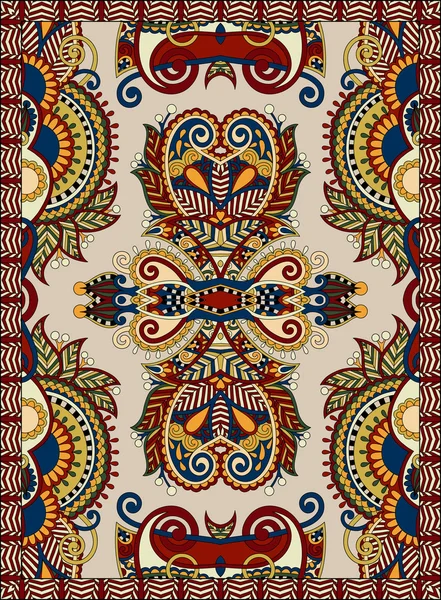 乌克兰花纹地毯设计在画布或纸上打印 — 图库矢量图片