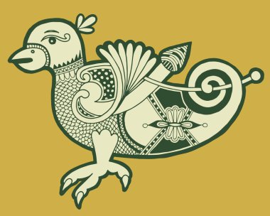 authentic decorative celtic bird clipart