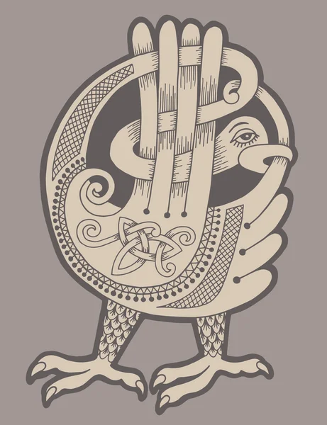 Authentic decorative celtic bird — Stock Vector