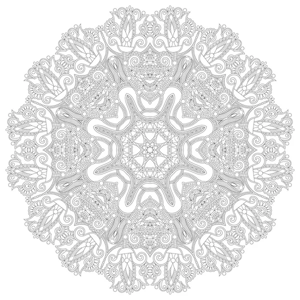 Adorno de encaje circular, patrón de tapete geométrico ornamental redondo, — Archivo Imágenes Vectoriales