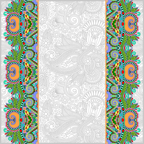 Fond ornemental avec ruban de fleurs, motif rayé, greeti — Image vectorielle