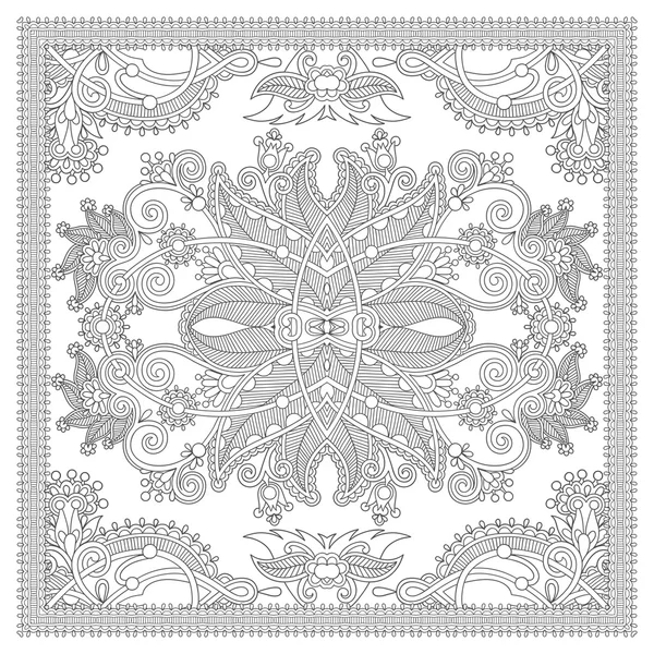 Livre à colorier page carrée pour adultes - ethnique tapis floral desi — Image vectorielle