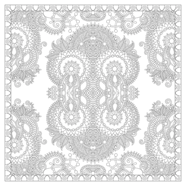 Livre à colorier page carrée pour adultes - tapis floral ethnique — Image vectorielle