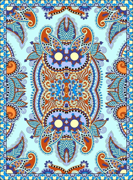 Ukrainian floral carpet design for print on canvas or paper — Stock Vector