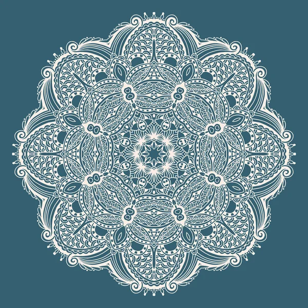 Círculo decorativo espiritual indio símbolo de flor de loto — Vector de stock