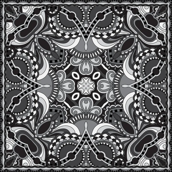 Bandana fleurie paisley décorative grise — Image vectorielle