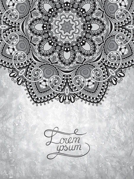 Motif de cercle floral ornemental gris avec place pour votre texte — Image vectorielle