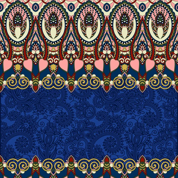 Fondo folclórico floral ornamental ultramar para invitatio — Vector de stock