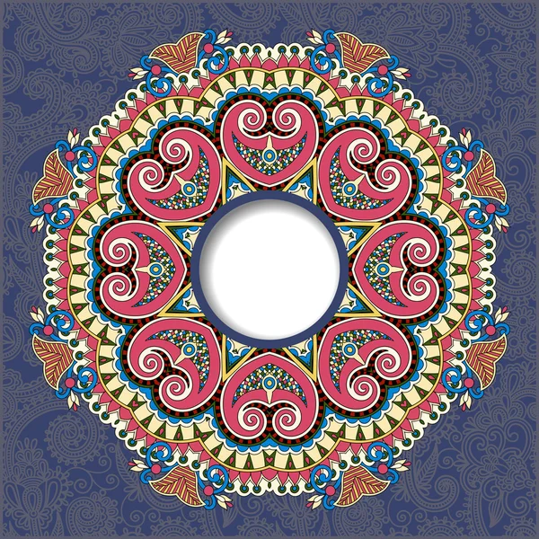 Motif rond floral dans le style ethnique oriental ukrainien pour votre — Image vectorielle