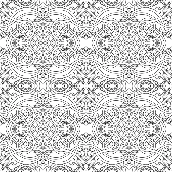 Patrón floral inconsútil blanco y negro — Vector de stock