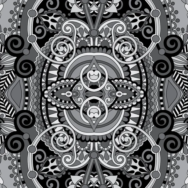 Motif géométrique floral sans couture authentique gris — Image vectorielle