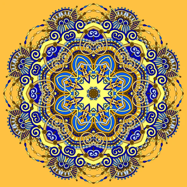 Mandala, círculo decorativo espiritual indio símbolo de flujo de loto — Vector de stock