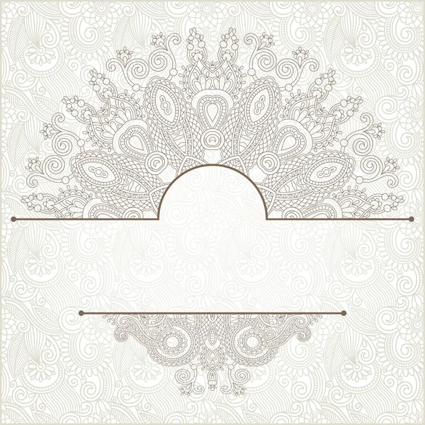 Light floral frame on paisley background with place for your tex — Stock Vector