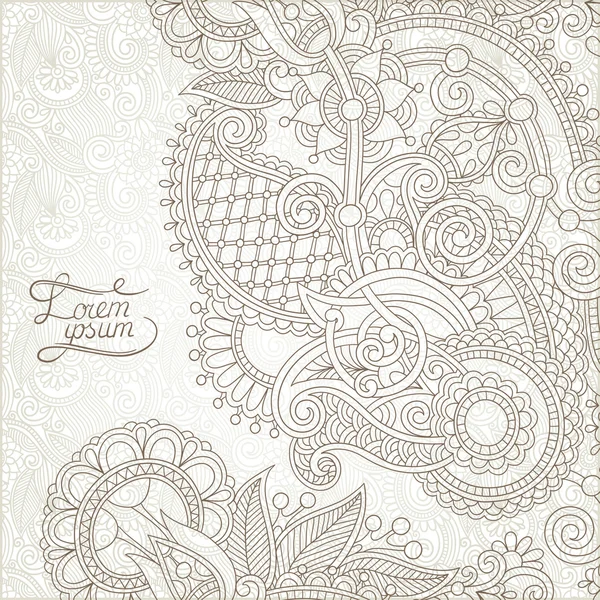 Cornice floreale leggera su sfondo paisley con posto per il tuo tex — Vettoriale Stock