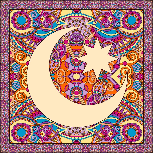 Teppichdesign für den heiligen Monat des muslimischen Gemeindefestes Ramada — Stockvektor