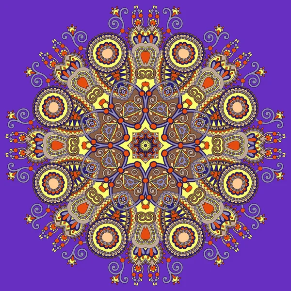 Mandala, cercle décoratif spirituel indien symbole de flux de lotus — Image vectorielle