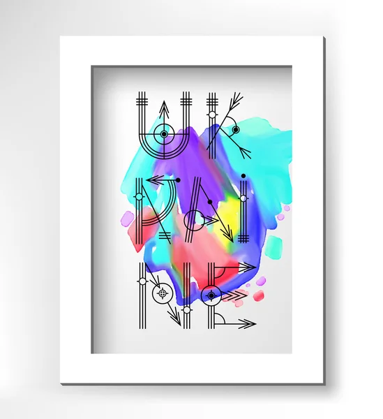 Oekraïne creatieve type letters op abstracte aquarel — Stockvector