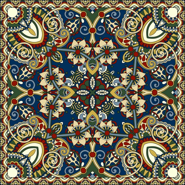 Authentique écharpe de cou en soie ou motif carré mouchoir — Image vectorielle