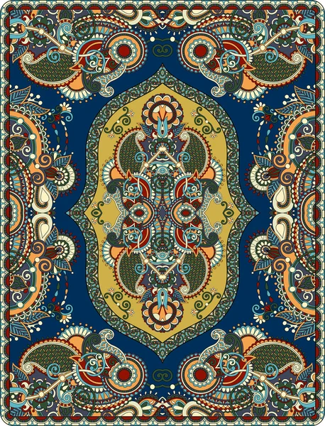Elaborato disegno originale tappeto grande area floreale per la stampa — Vettoriale Stock