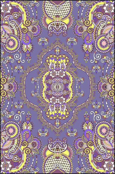 Elaborate original floral large area carpet design for print — Stockvector