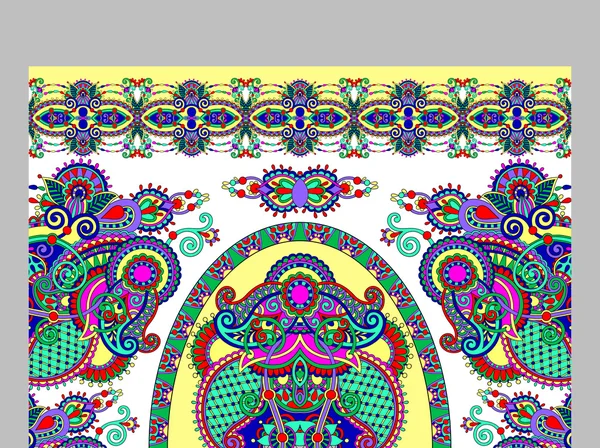 Diseño original de alfombras florales de gran área para imprimir — Archivo Imágenes Vectoriales