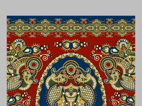 Design de tapete de grande área floral original elaborado para impressão — Vetor de Stock