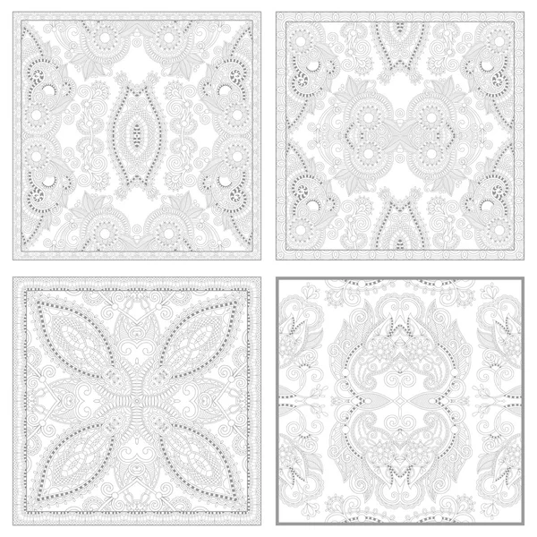 Unique coloring book square page set for adults — Stockvector