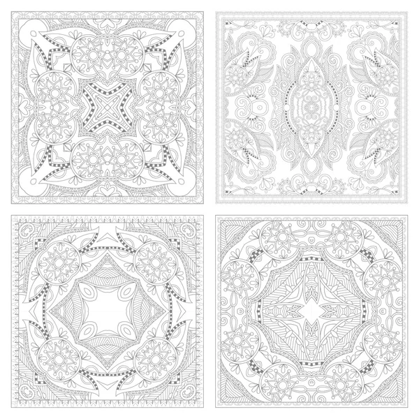 Livre de coloriage unique carré ensemble de page pour adultes — Image vectorielle