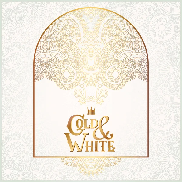 Elegant floral ornamental background with inscription Gold and W — Stock Vector