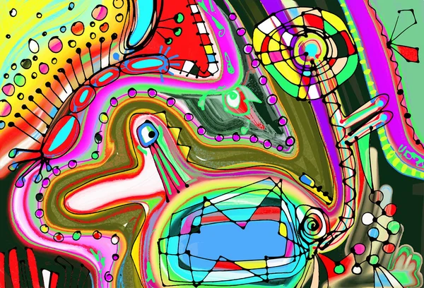 Originele digitale schilderij van abstractie samenstelling — Stockvector