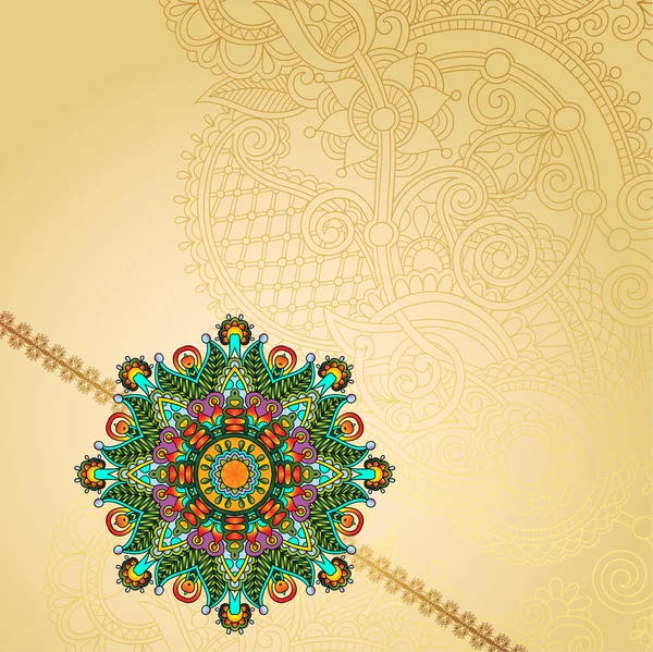 Glückliche Rakhi-Grußkarte für den indischen Feiertag Raksha Bandhan — Stockvektor