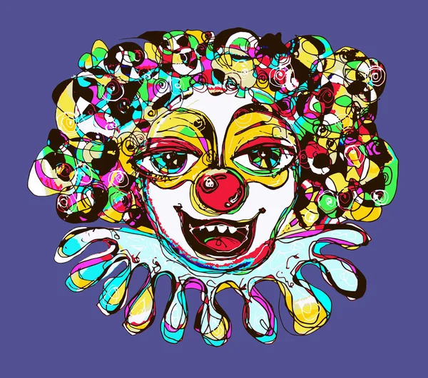 Digitale kleuren tekening van abstracte clown — Stockvector