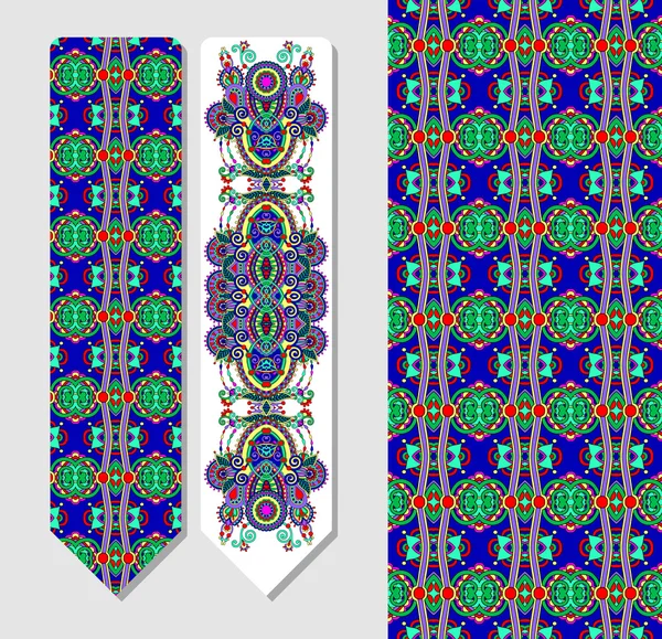 Decorative ethnic paisley bookmark for printing — Stok Vektör