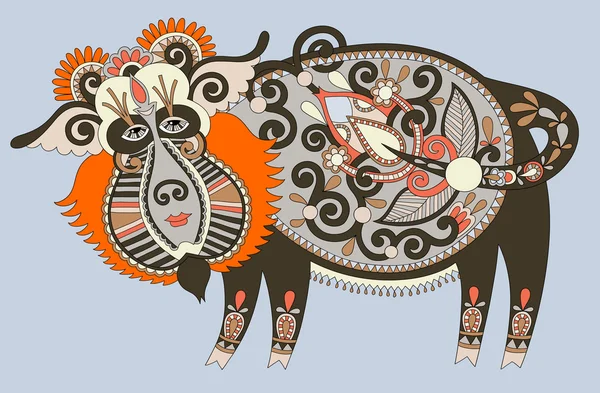 Arte tribal tradicional ucraniano en estilo karakoko, étnico popular — Vector de stock