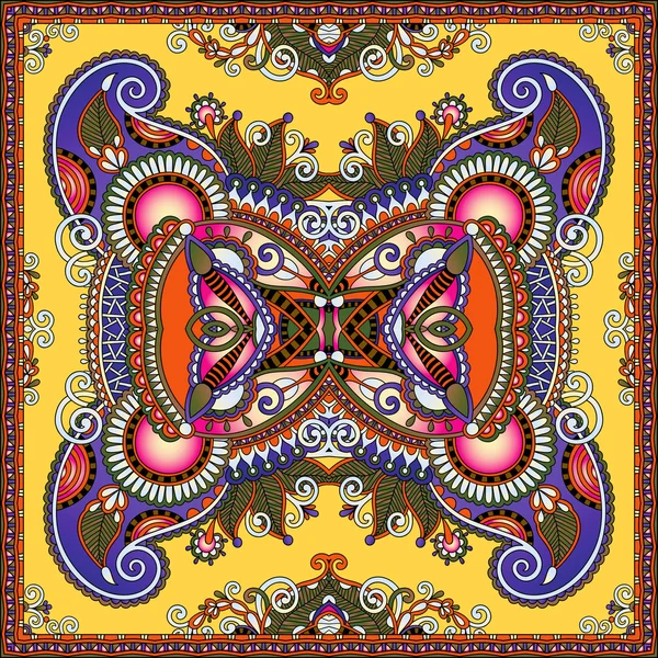 Authentique écharpe de cou en soie ou motif carré mouchoir en u — Image vectorielle