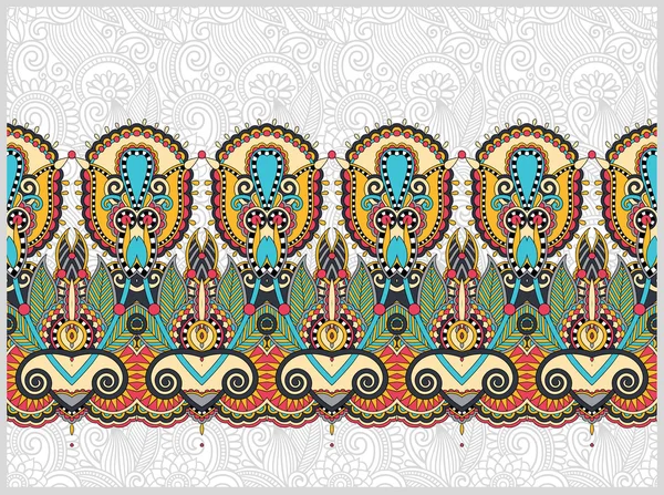 Patrón de paisley decorativo auténtico horizontal étnico para su — Vector de stock