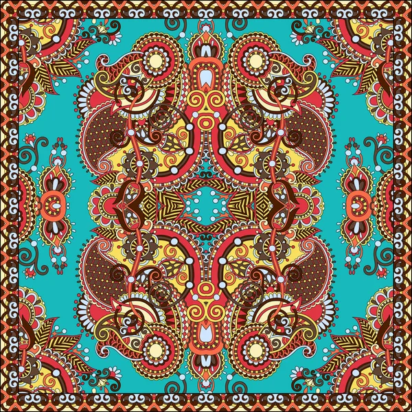 Paisley Floral Ornamental Tradicional Bandanna — Vetor de Stock