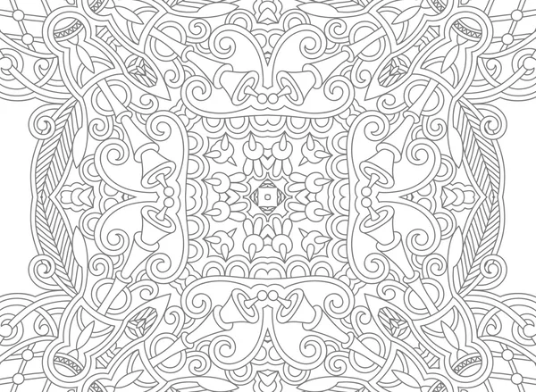 Unique coloring book page for adults - flower paisley design — Stock Vector