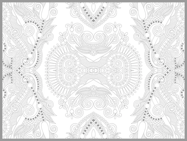 Unique coloring book page for adults - flower paisley design — Stock Vector