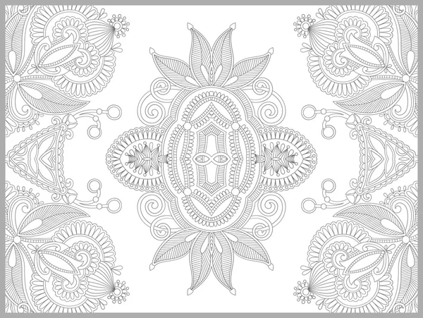 Página única libro para colorear para adultos - diseño de paisley de flores — Vector de stock