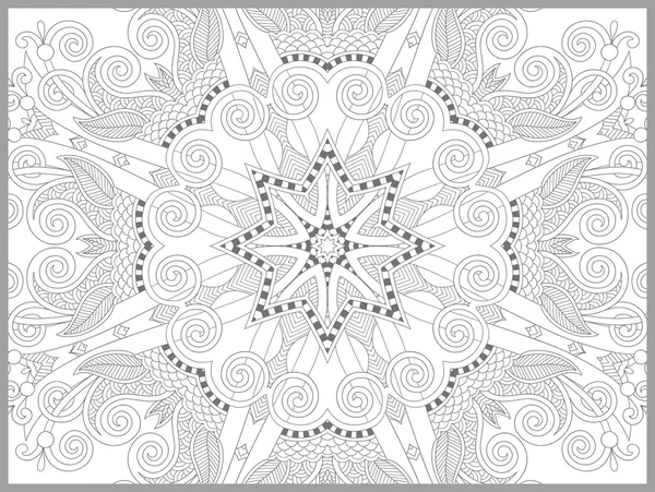 Page unique de livre de coloriage pour adultes - fleur paisley design — Image vectorielle