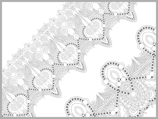 Unique coloring book page for adults - flower paisley design — Stock Vector
